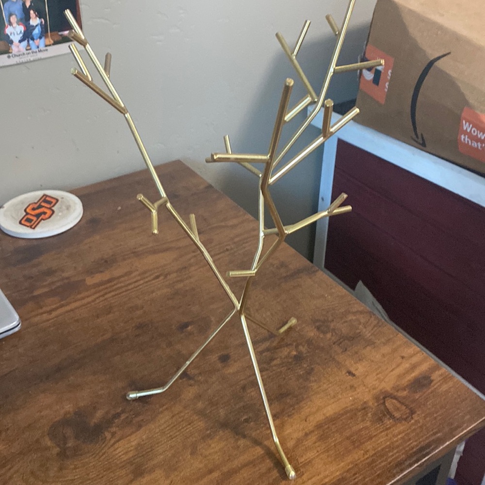Gold jewelry tree